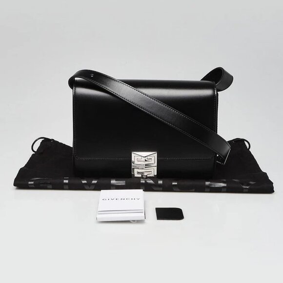 Givenchy Black Smooth Leather 4G Crossbody Bag - Picture 12 of 12